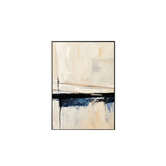 Abstract Blue White Black Canvas Art