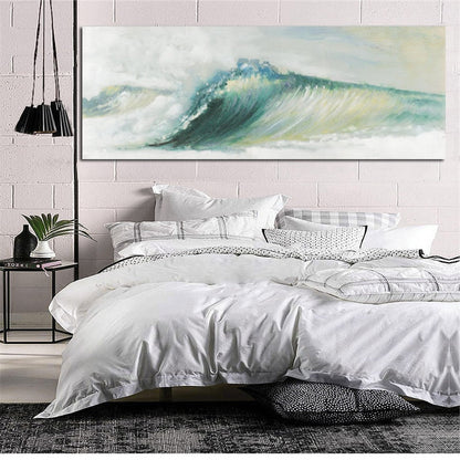 Green Ocean Sea Waves Seascape Wall Art Canvas