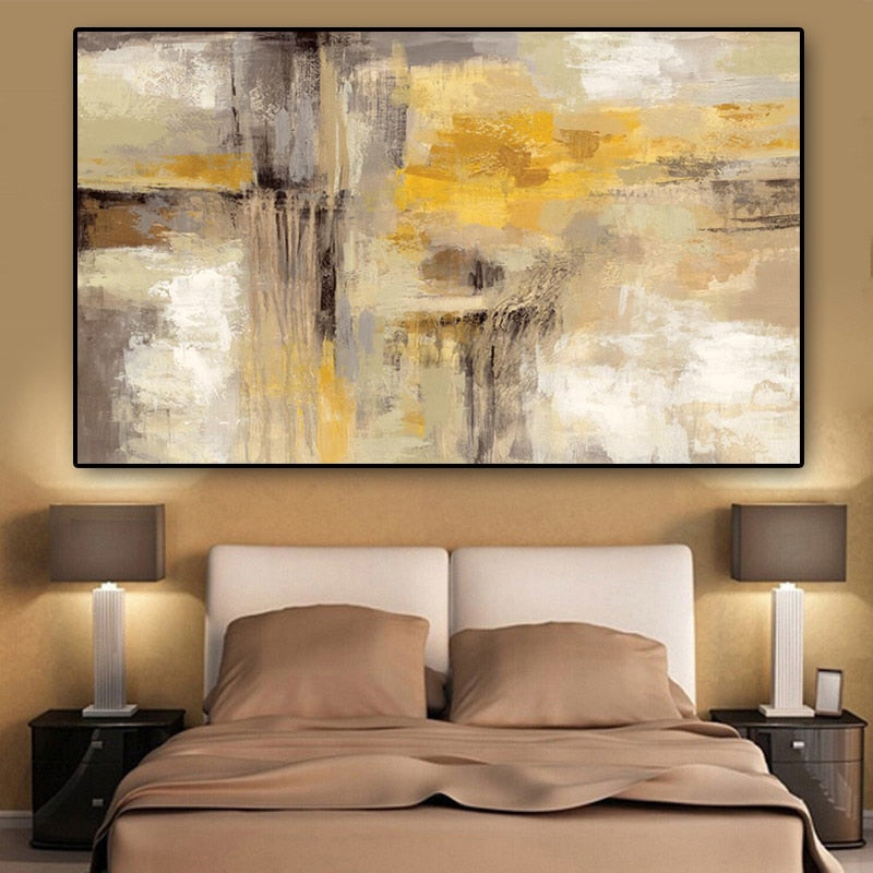 Gold Abstract Oil painting Wall Art Canvas