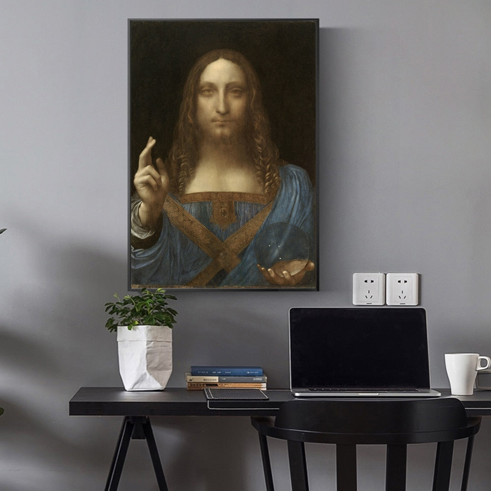 Salvator Mundi By Leonardo Da Vinci Wall Art Canvas