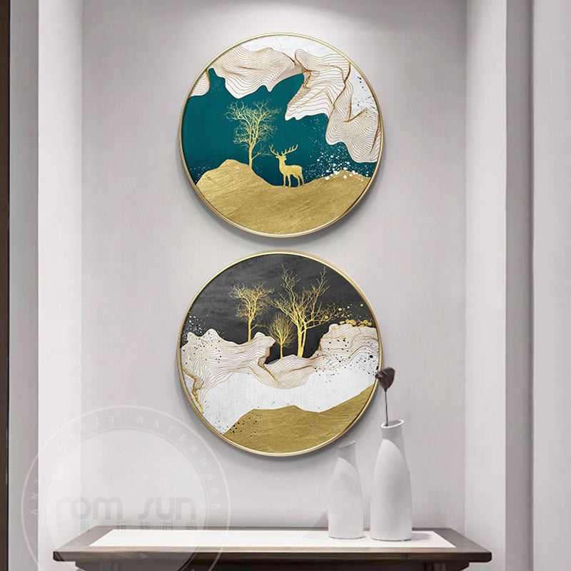 Abstract Marble Round Canvas