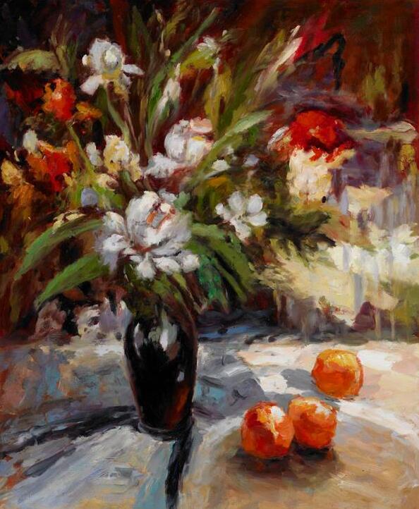 Flowers in Vase Oil Painting Canvas Art