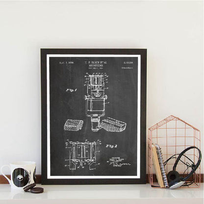 DJ Equipment Patent Blueprint Canvas Art