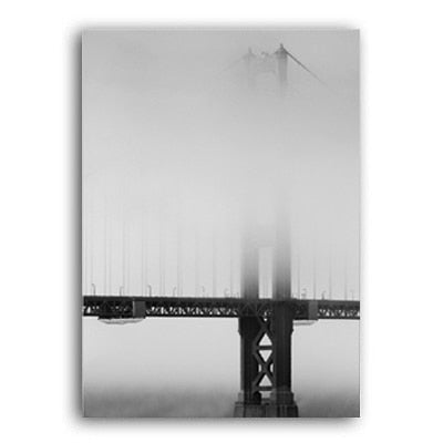 Black and White Manhattan Plane Train Canvas Art