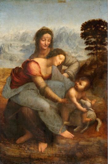 The Virgin and Child with Saint Anne by Leonardo da Vinci Canvas Art