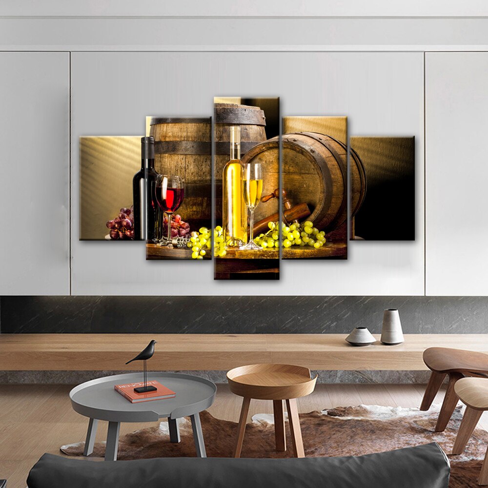 Grape Wine Kitchen Theme Canvas Art