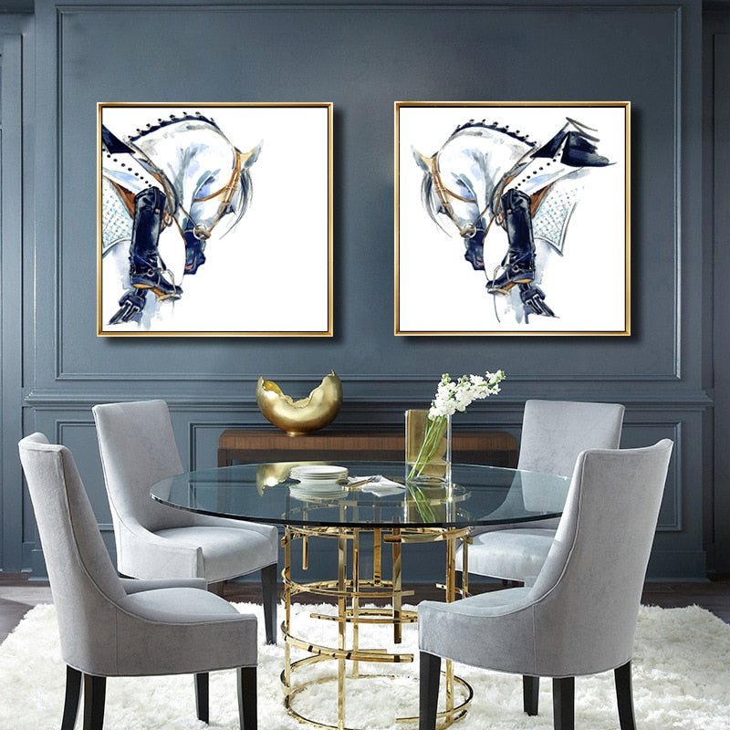 Bowing Horse Canvas Art