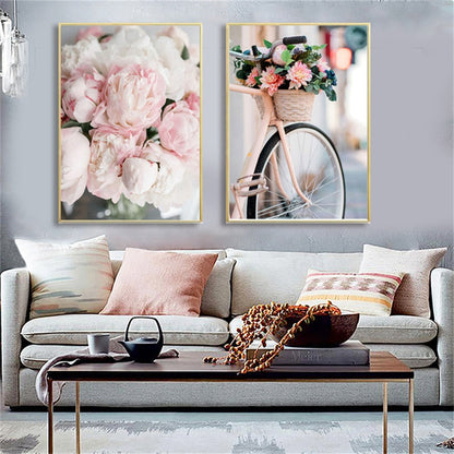 Pink Paris Floral Canvas Art