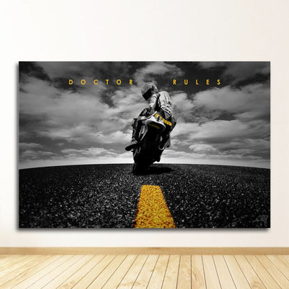 Motorcycle Race Canvas Painting Art