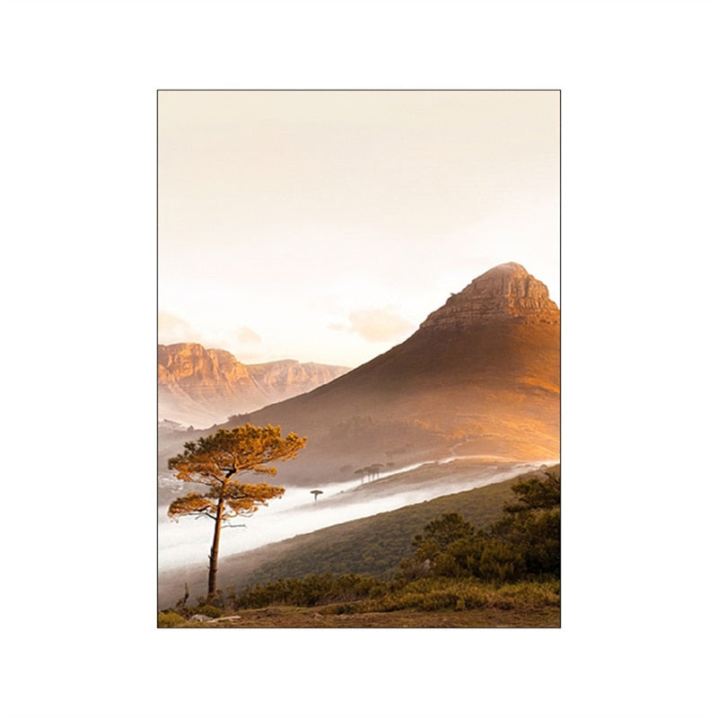 Autumn Grassland Africa Landscape Canvas Art