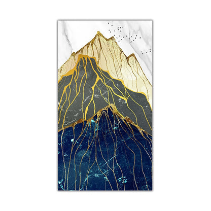 Abstract Mountain Gold Canvas Art