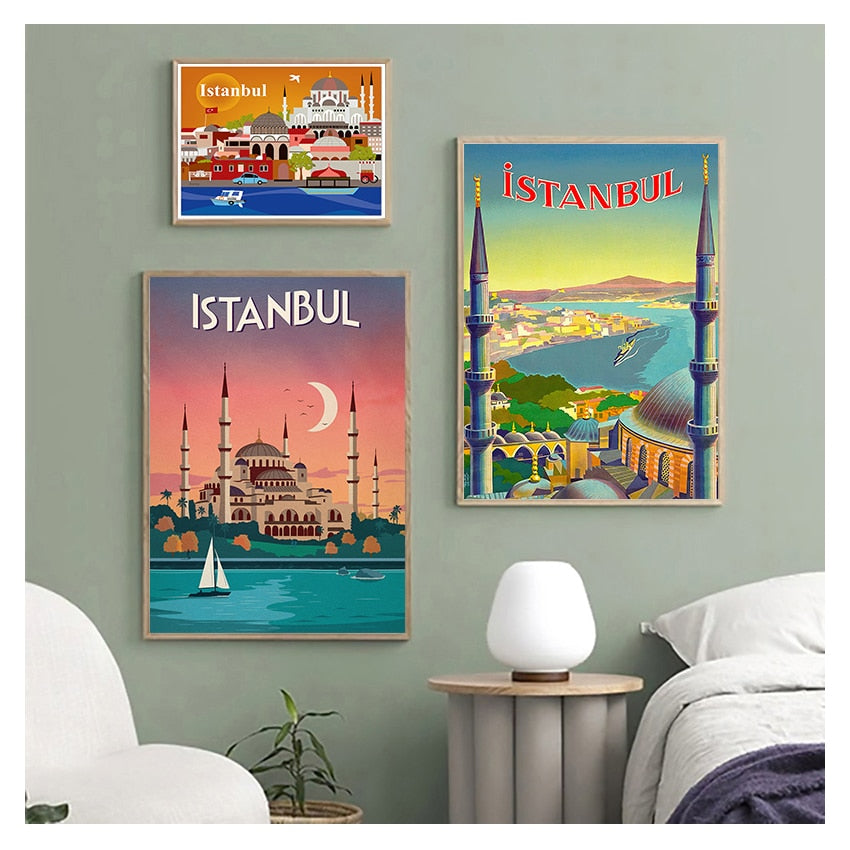 Turkey Istanbul Pop Art Travel Canvas