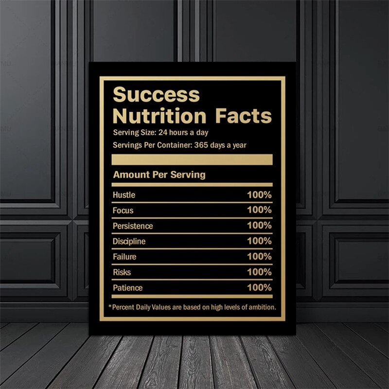 Success Nutrition Facts Living Motivational Canvas Art