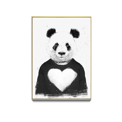 Cute Panda Bamboo Canvas Art