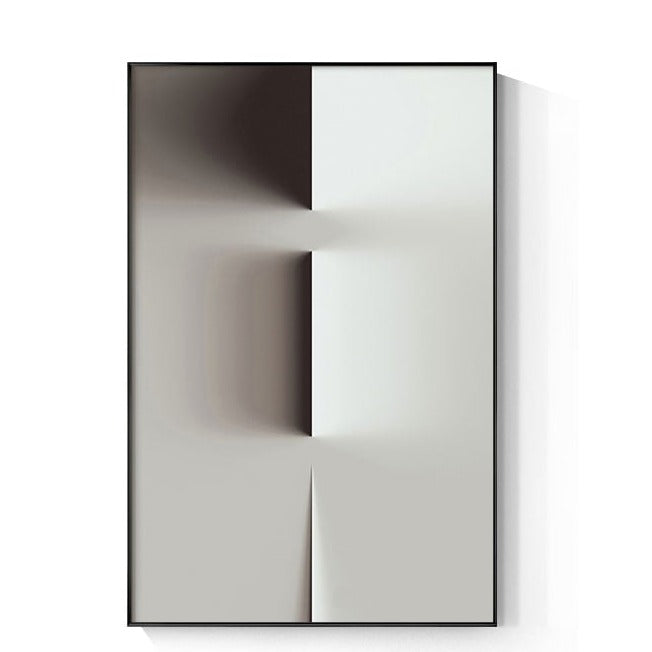 Modern White Abstract Geometric Canvas Art