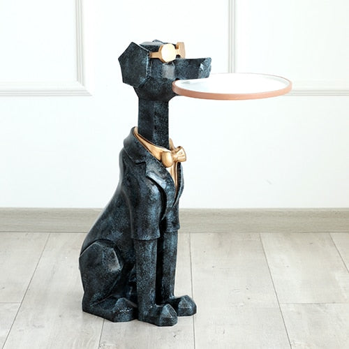 Sitting Dog Tray Statue