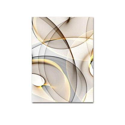 Black Gold Line Abstract Wall Art Canvas