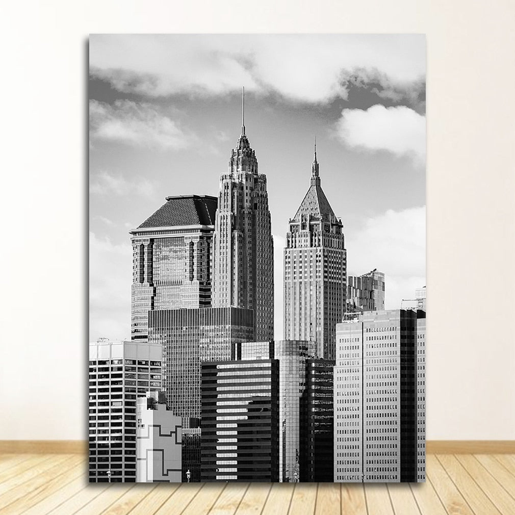 New York Statue Of Liberty Black and White Canvas Art