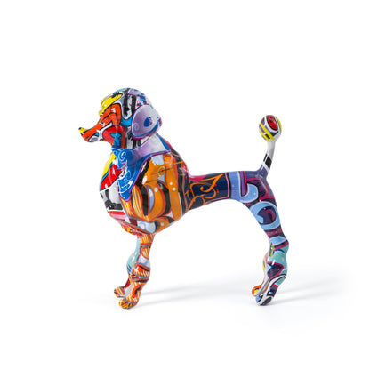 Graffiti Poodle Resin Statue