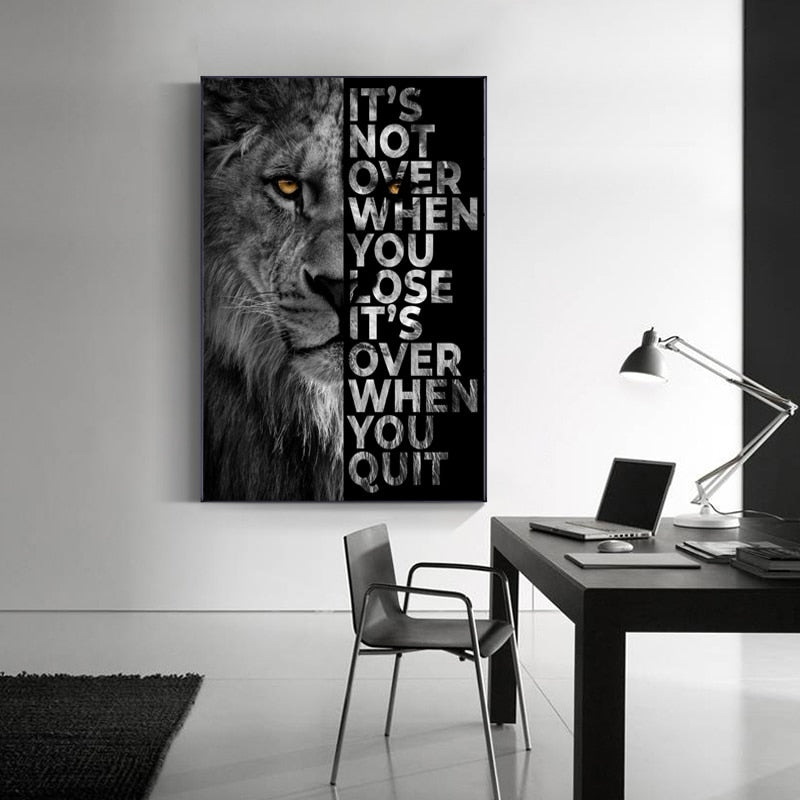 Lion Motivational Quotes Canvas Art