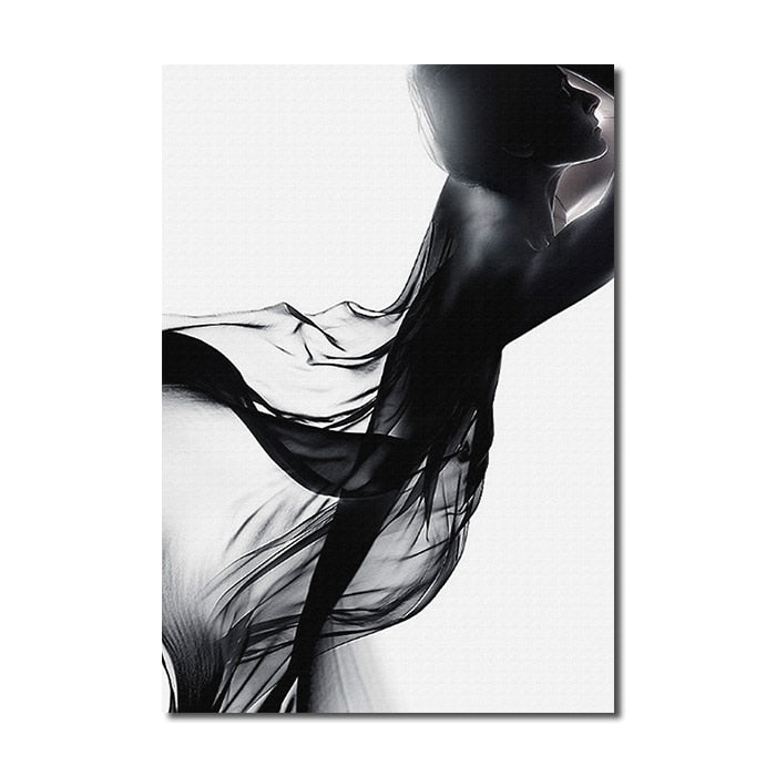 Black and White Modern Fashion Canvas Art