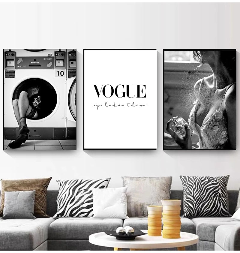 Black and White Vintage Magazine Canvas Art