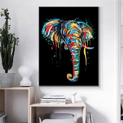 Watercolor Elephant Painting Wall Art Canvas