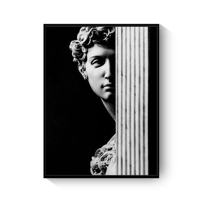 Black and White David Canvas Art