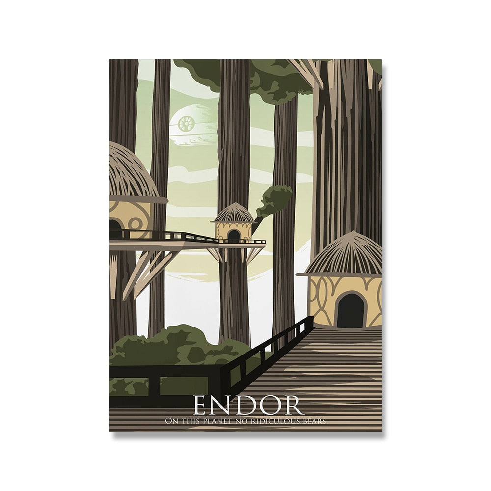 Tatooine Hoth Endor Starwars Canvas Art