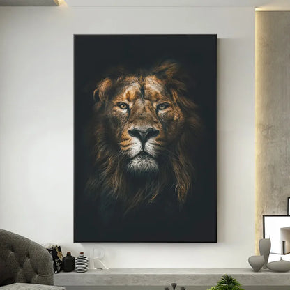 Lion Head Portrait Canvas Art