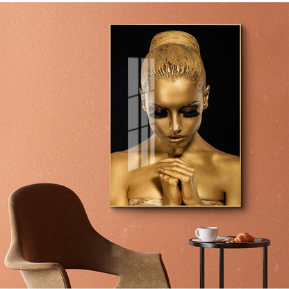 Black Gold African Art Woman Oil Painting Canvas Art