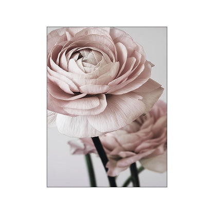 Pink Peony Rose Flower Canvas Art