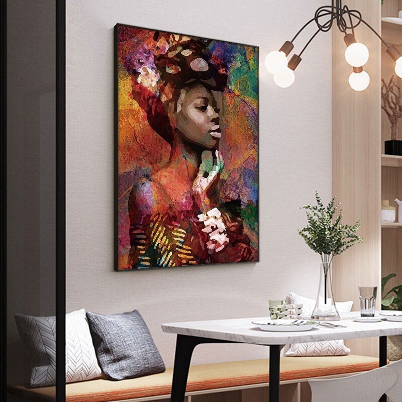 Woman with Headscarf Painting Canvas Art