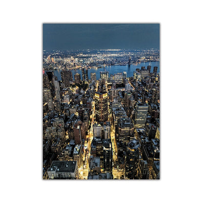 Night Cities Skylines Canvas Art