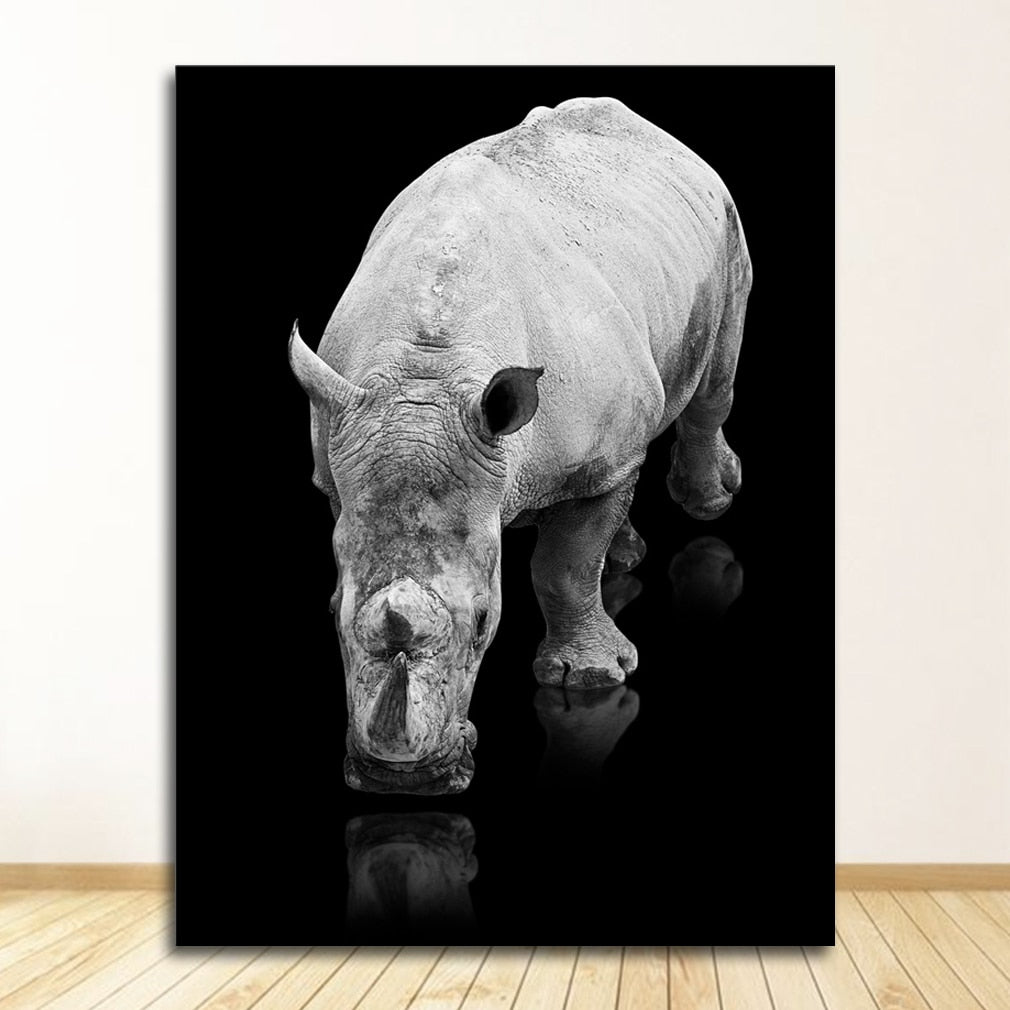 Black and White Animal Wall Art Canvas