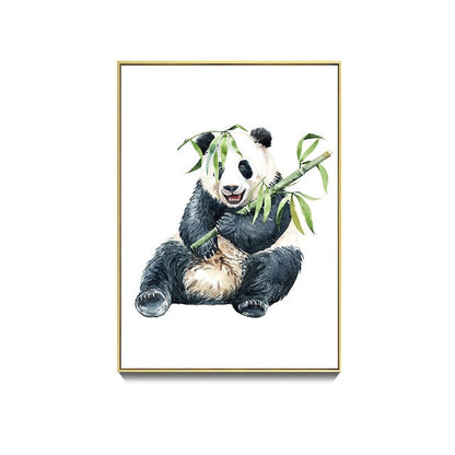 Cute Panda Bamboo Canvas Art