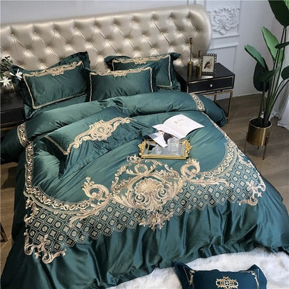 Sylvan Damask Sateen Duvet Cover Bedding Set