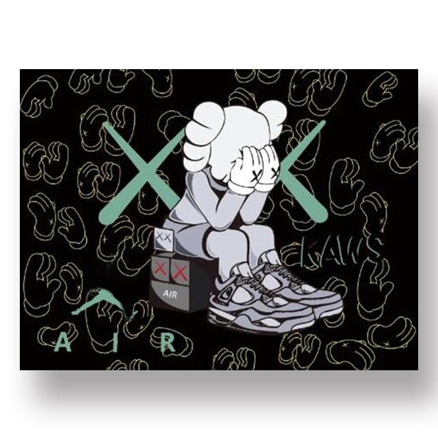 Crying Kaws Doll Canvas Art