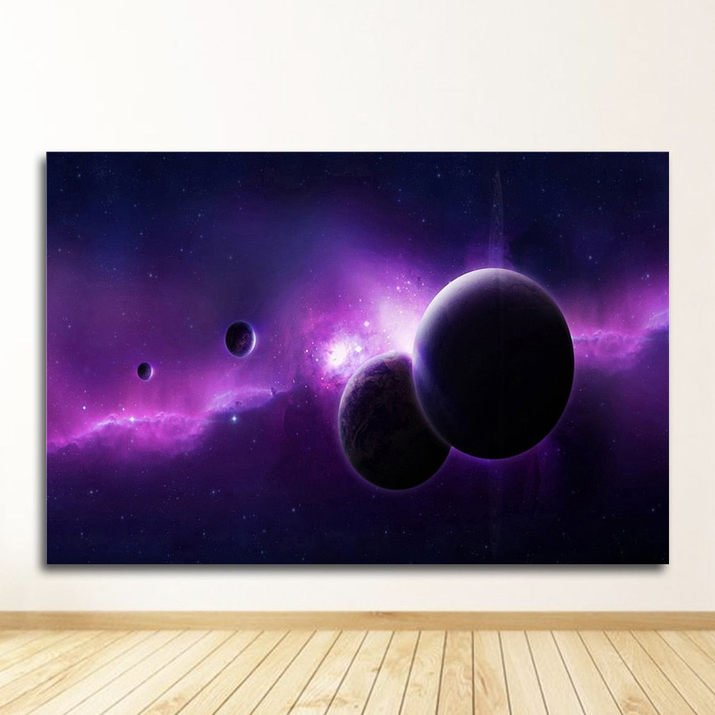 Meteorite Earth Galaxy Universe Wall Art Canvas