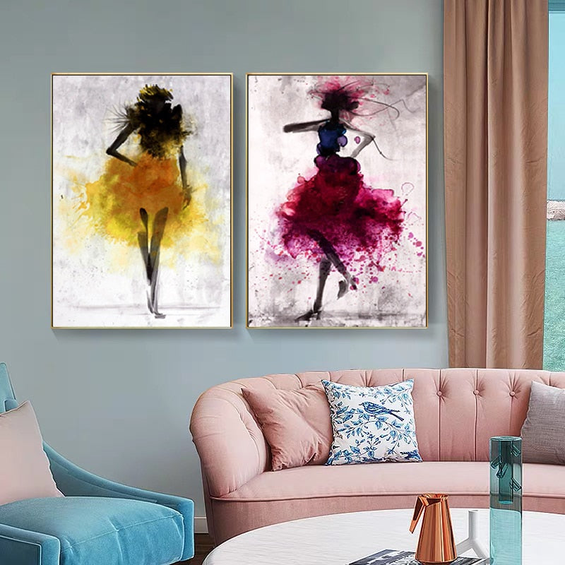 Dancing Girl Skirt Canvas Art