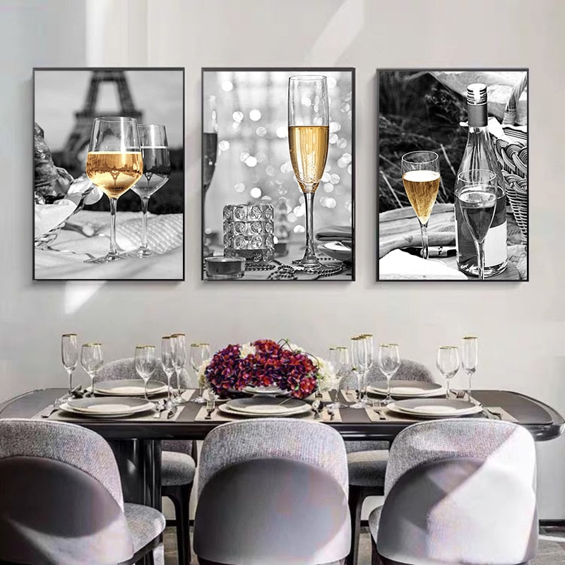 Paris Champagne Canvas Art