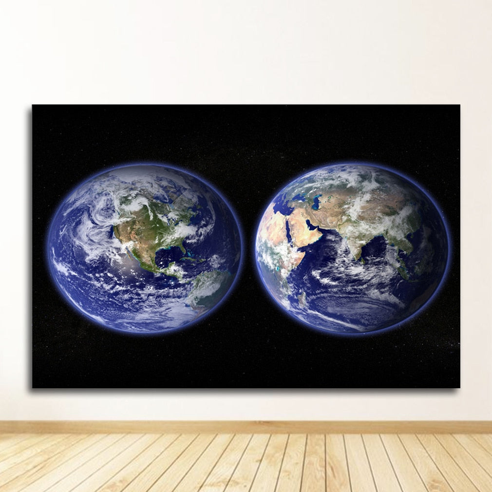 Meteorite Earth Galaxy Universe Wall Art Canvas