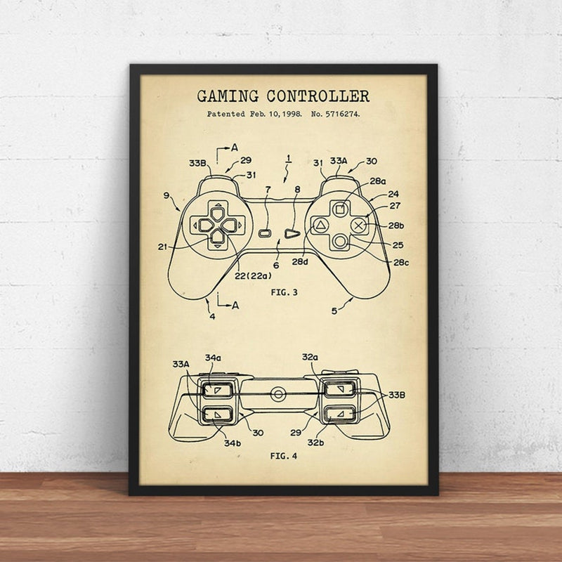 Gaming Controller Blueprint Canvas Art