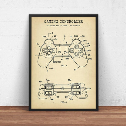 Gaming Controller Blueprint Canvas Art