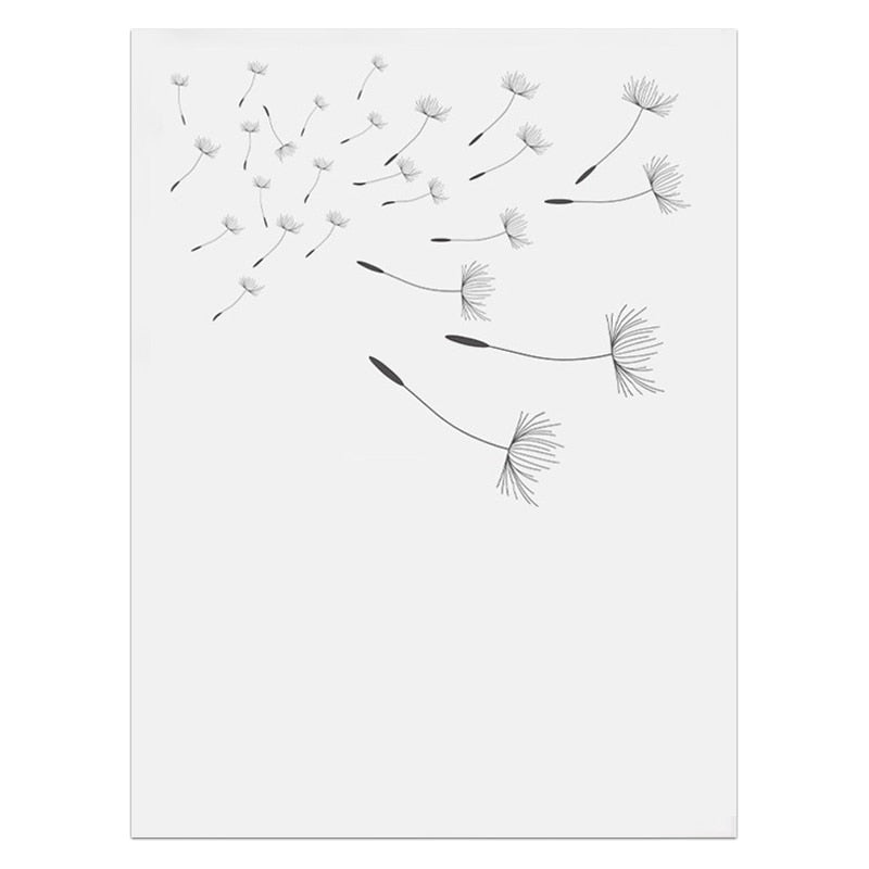 Minimalist Dandelion Wall Art Canvas