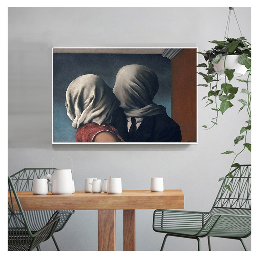 The Lovers by Ren? Magritte Canvas Art