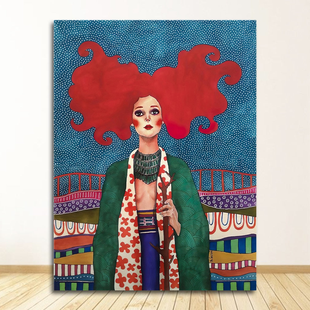 Big Hair Girl Canvas Art