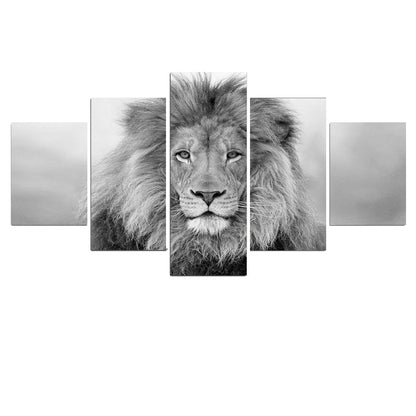 Black and White Lion Canvas Art