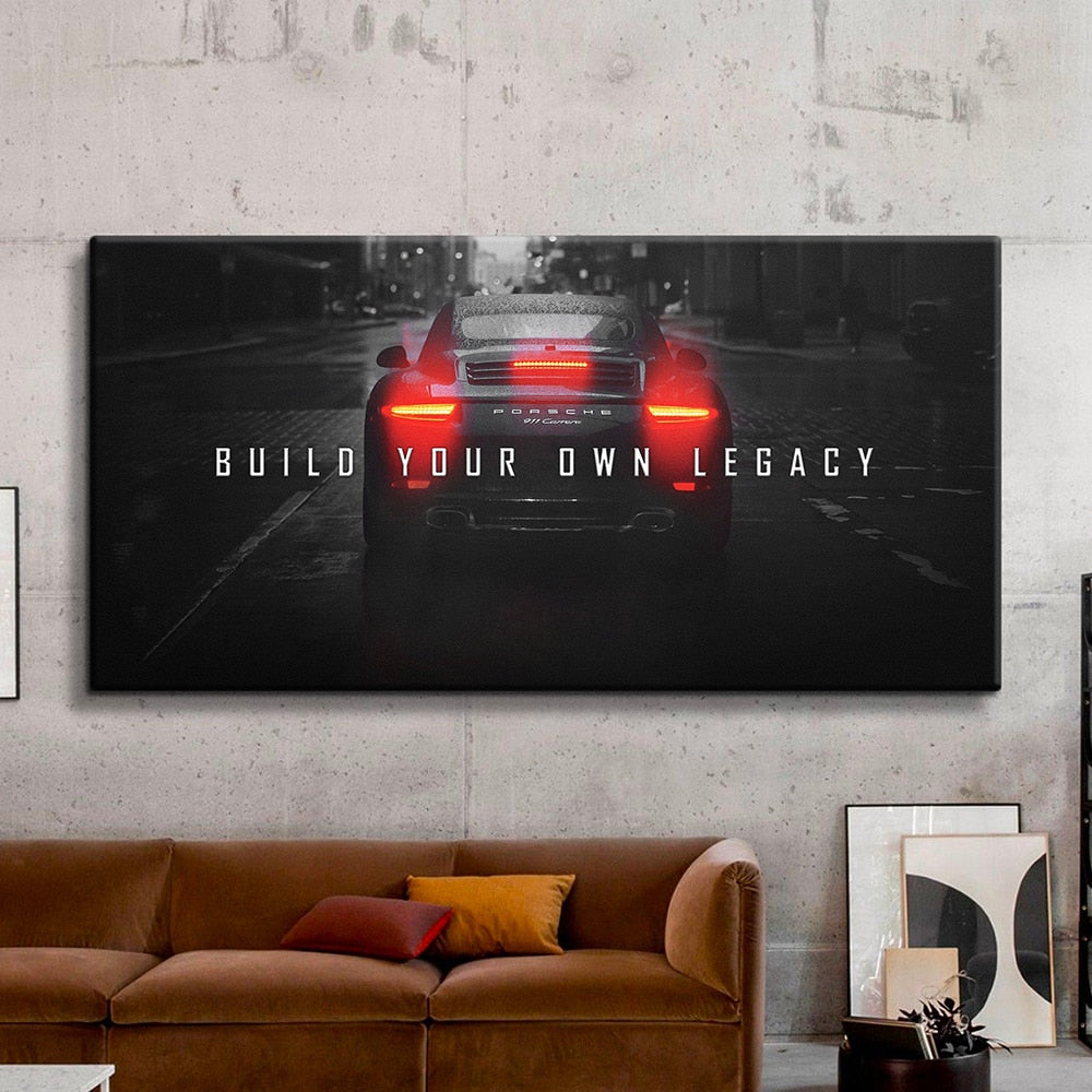 Luxury Sports Car Motivational Canvas Art