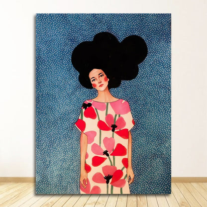 Big Hair Girl Canvas Art